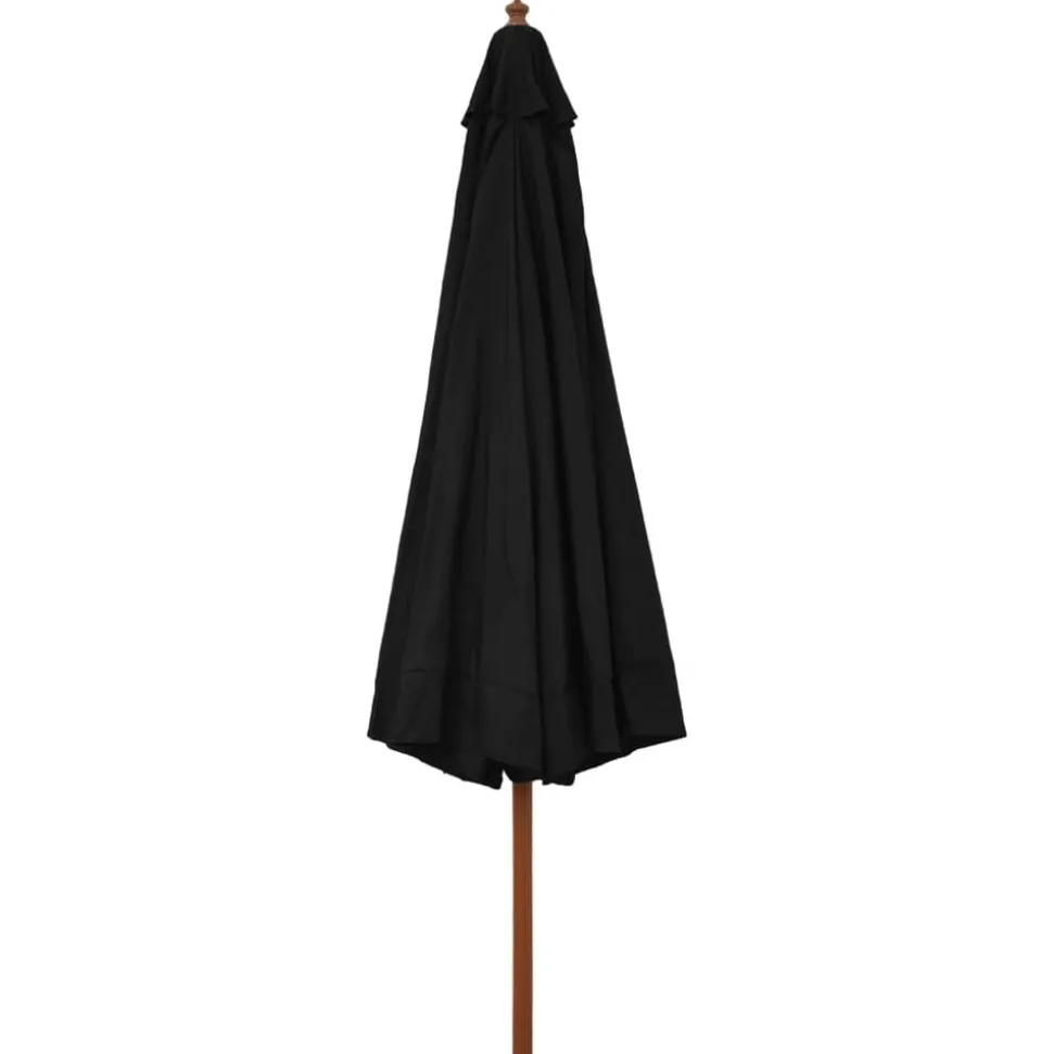 vidaXL Parasol met houten paal 330 cm zwart