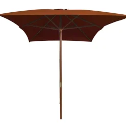 vidaXL Parasol met houten paal 200x300 cm terracottakleurig