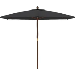 vidaXL Parasol met houten paal 299x240 cm zwart