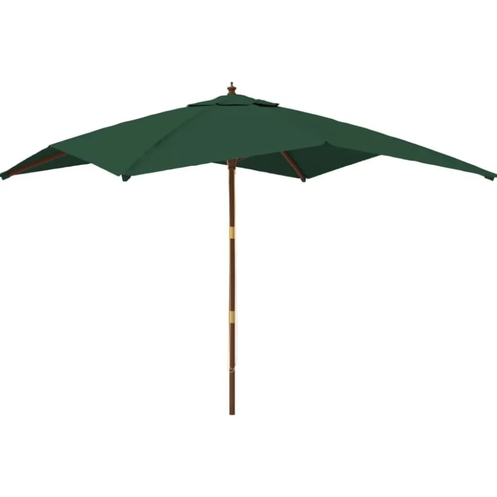 vidaXL Parasol met houten paal 300x300x273 cm groen
