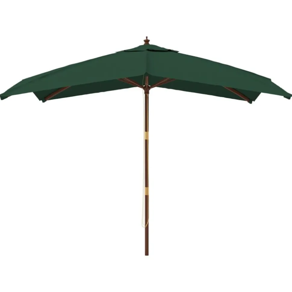 vidaXL Parasol met houten paal 300x300x273 cm groen