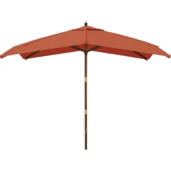 vidaXL Parasol met houten paal 300x300x273 cm terracottakleurig