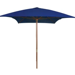vidaXL Parasol met houten paal 200x300 cm blauw
