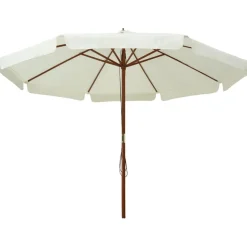 vidaXL Parasol met houten paal 330 cm zandwit
