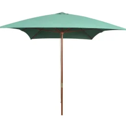 vidaXL Parasol met houten paal 200x300 cm groen