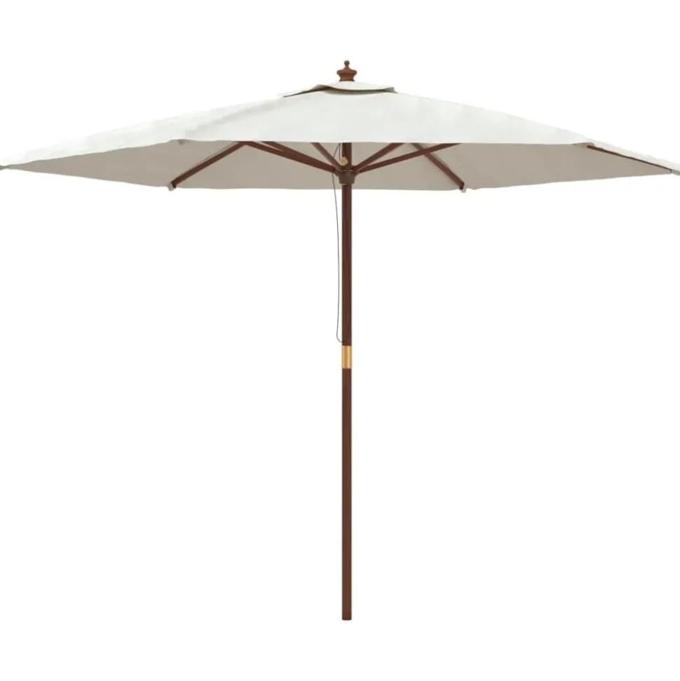 vidaXL Parasol met houten paal 299x240 cm zandkleurig
