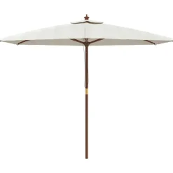 vidaXL Parasol met houten paal 299x240 cm zandkleurig