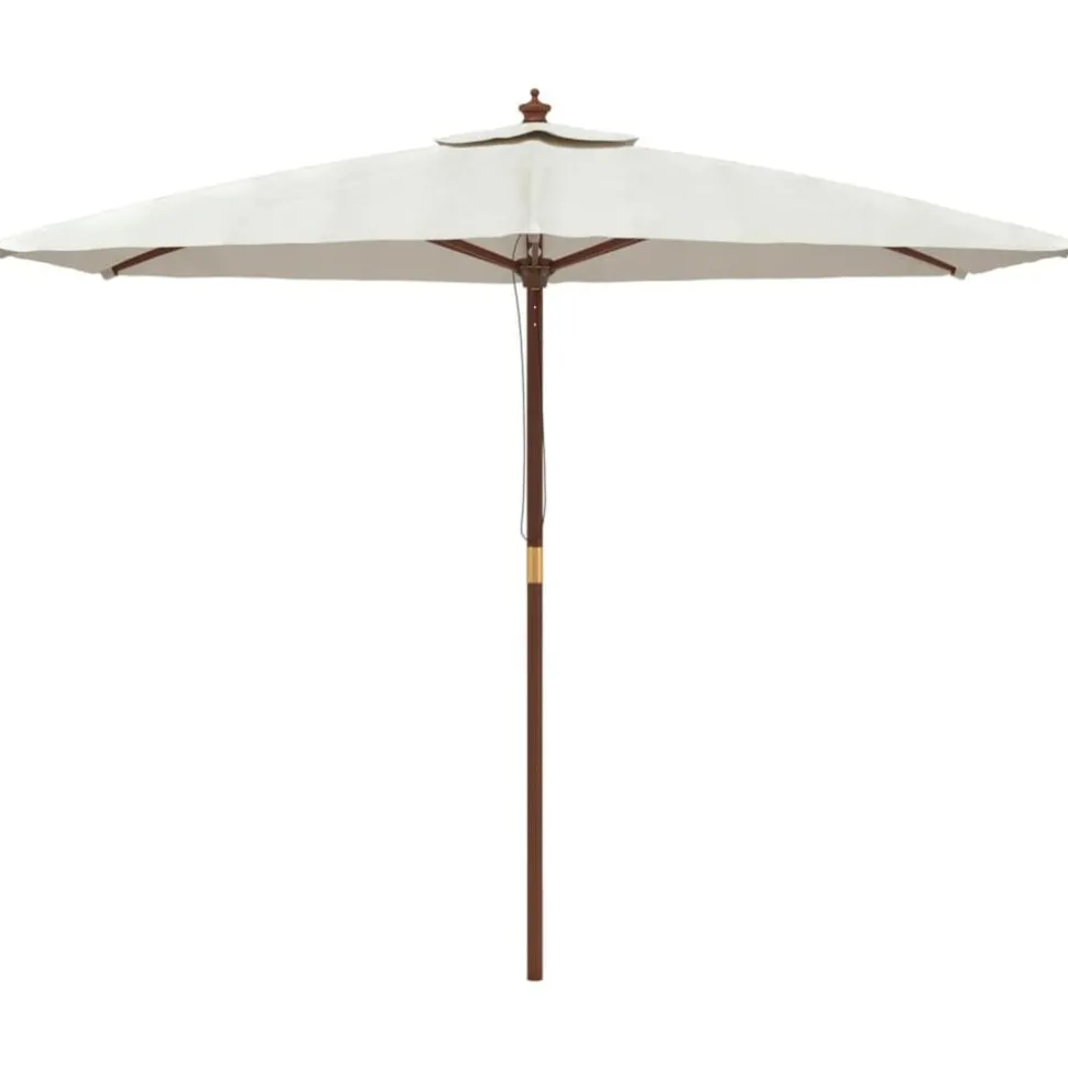 vidaXL Parasol met houten paal 299x240 cm zandkleurig