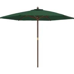 vidaXL Parasol met houten paal 299x240 cm groen