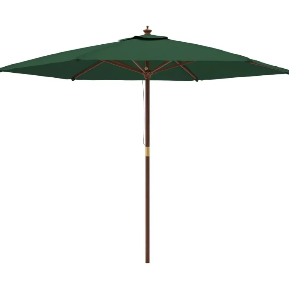 vidaXL Parasol met houten paal 299x240 cm groen