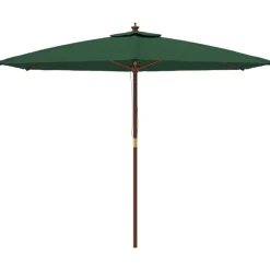 vidaXL Parasol met houten paal 299x240 cm groen