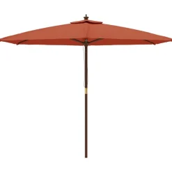 vidaXL Parasol met houten paal 299x240 cm terracottakleurig