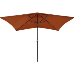 vidaXL Parasol met LED's en stalen paal 2x3 m terracottakleurig