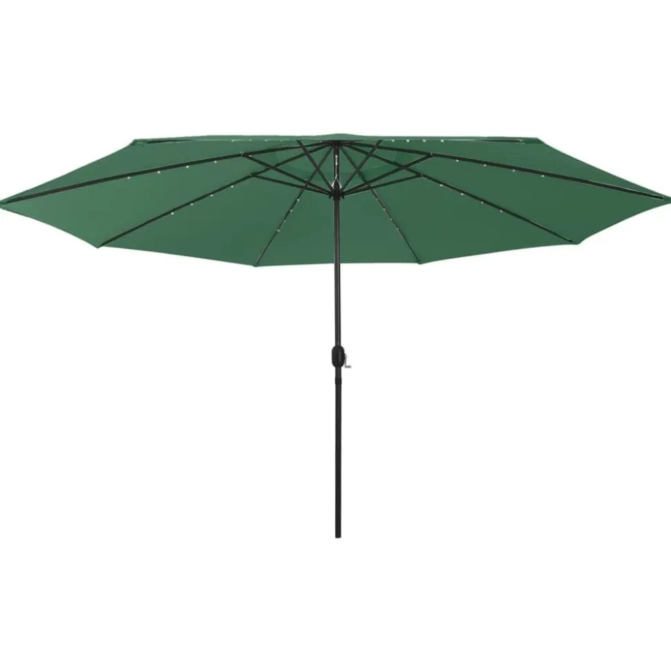 vidaXL Parasol met LED-verlichting 400 cm groen