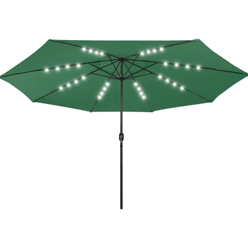 vidaXL Parasol met LED-verlichting 400 cm groen