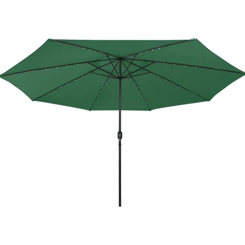 vidaXL Parasol met LED-verlichting 400 cm groen