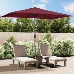 vidaXL Parasol met metalen paal 300x200 cm bordeauxrood