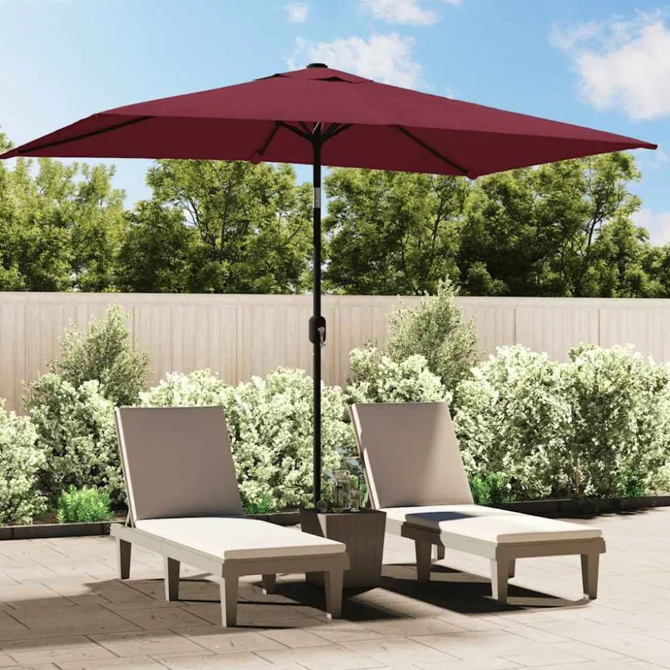 vidaXL Parasol met metalen paal 300x200 cm bordeauxrood