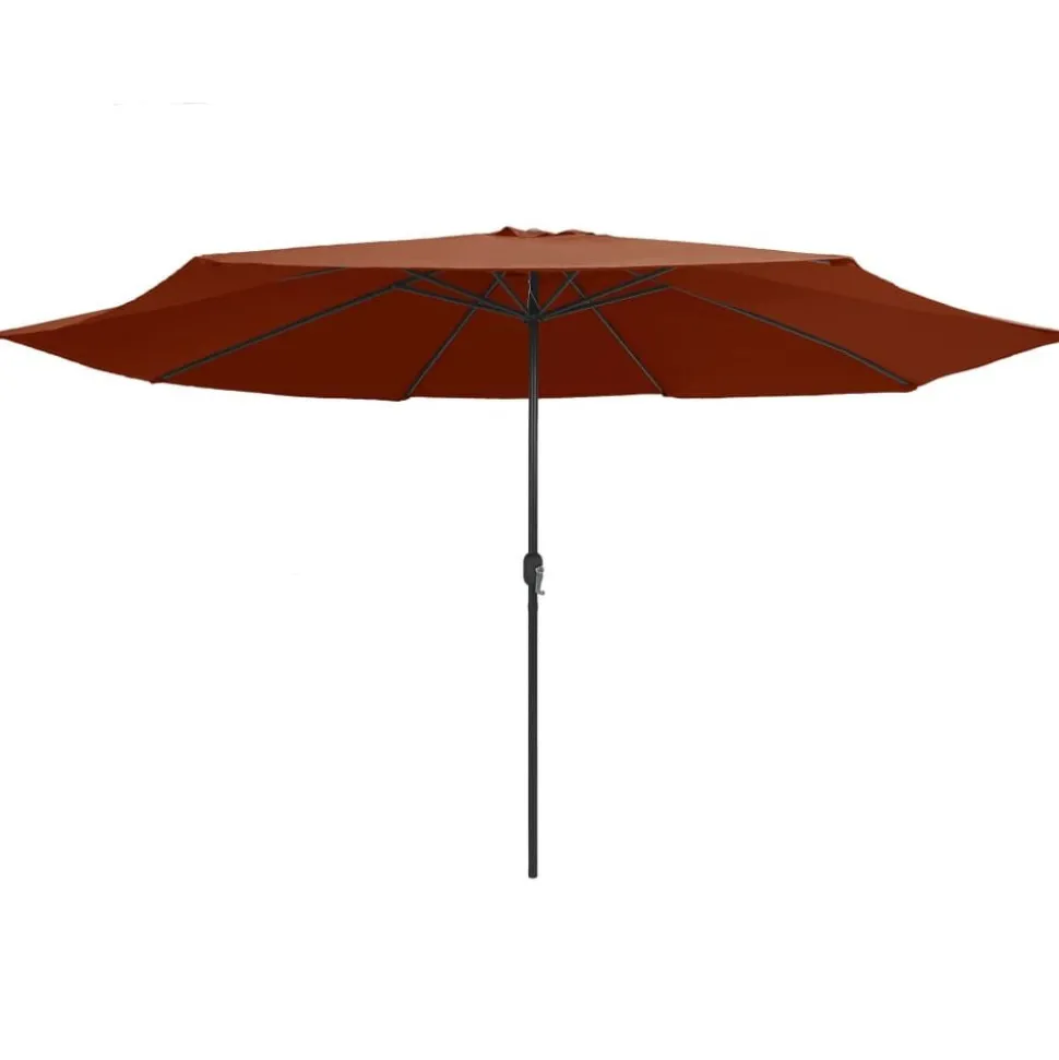 vidaXL Parasol met metalen paal 390 cm terracottakleurig