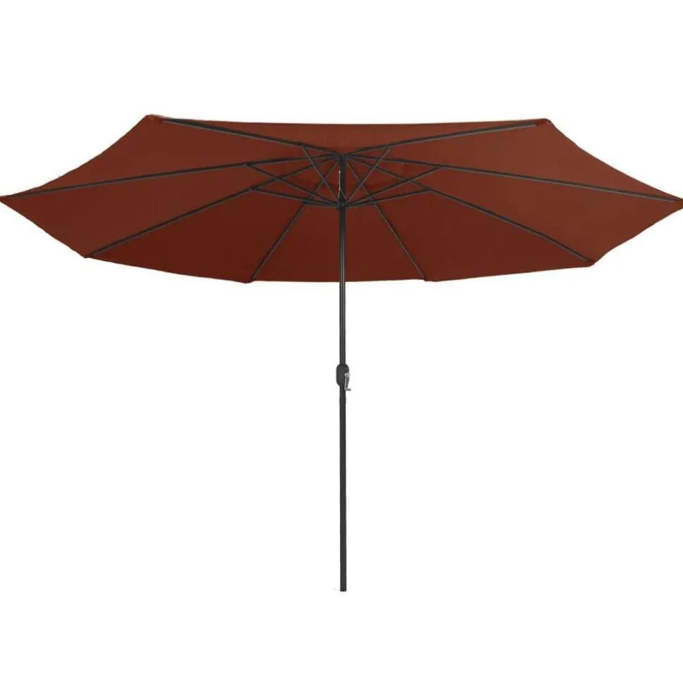 vidaXL Parasol met metalen paal 390 cm terracottakleurig