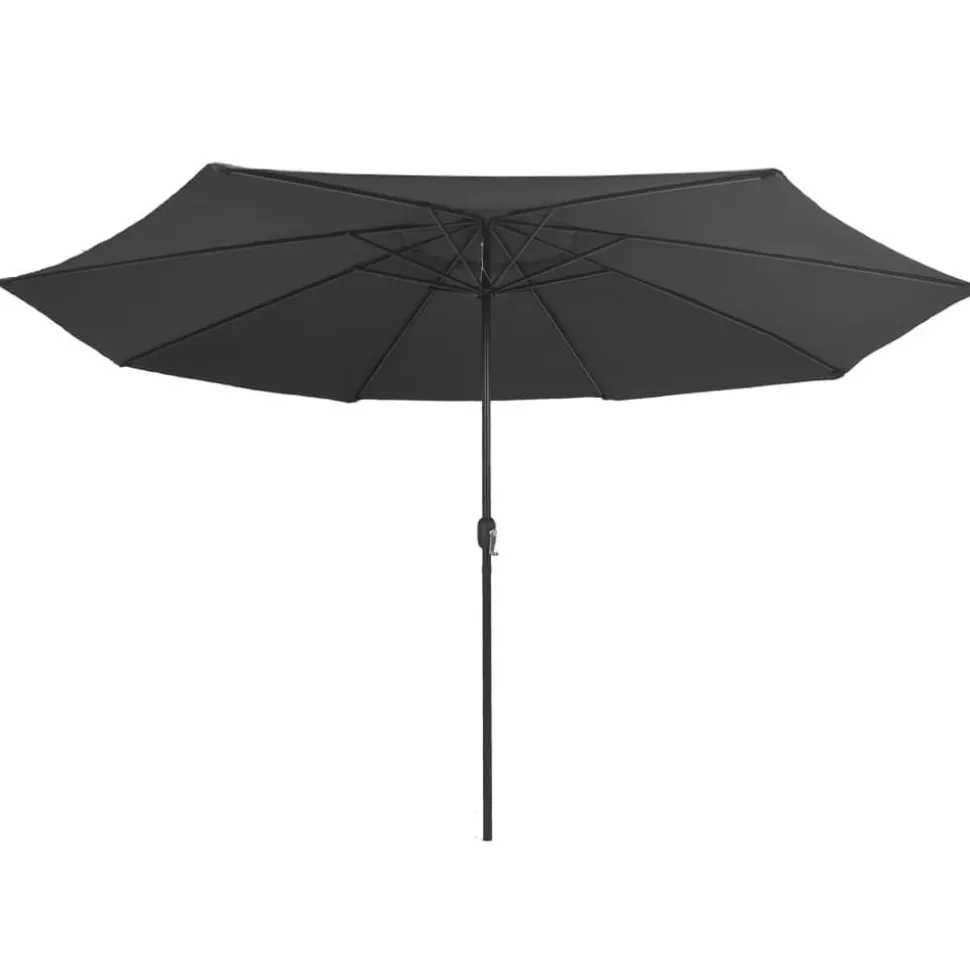vidaXL Parasol met metalen paal 390 cm antracietkleurig