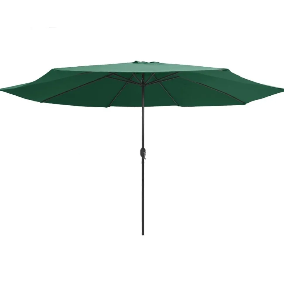 vidaXL Parasol met metalen paal 390 cm groen