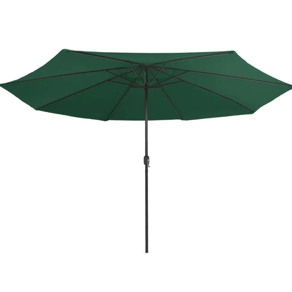vidaXL Parasol met metalen paal 390 cm groen
