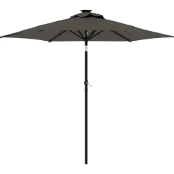 vidaXL Parasol met stalen paal 225x225x212 cm antracietkleurig
