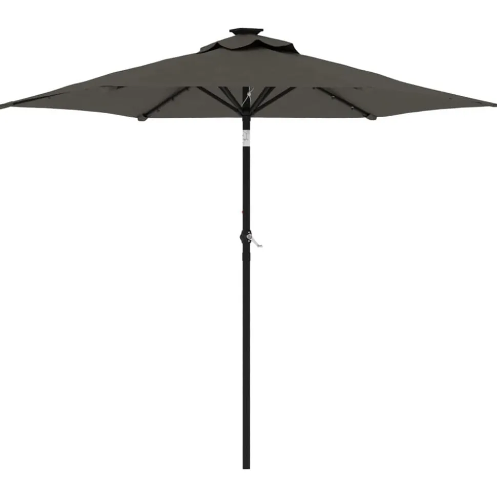 vidaXL Parasol met stalen paal 225x225x212 cm antracietkleurig