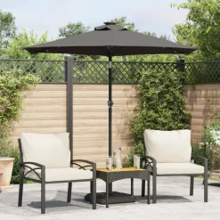 vidaXL Parasol met stalen paal 225x225x212 cm antracietkleurig