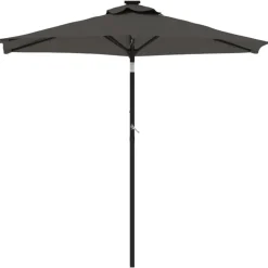 vidaXL Parasol met stalen paal 225x225x212 cm antracietkleurig