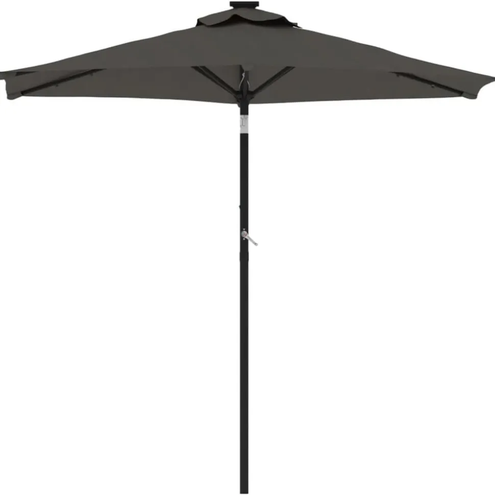 vidaXL Parasol met stalen paal 225x225x212 cm antracietkleurig