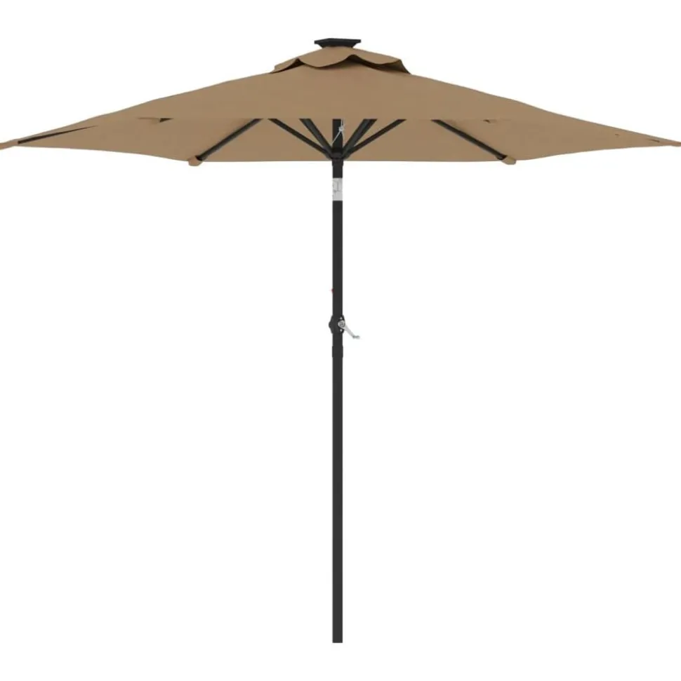 vidaXL Parasol met stalen paal 225x225x212 cm taupe