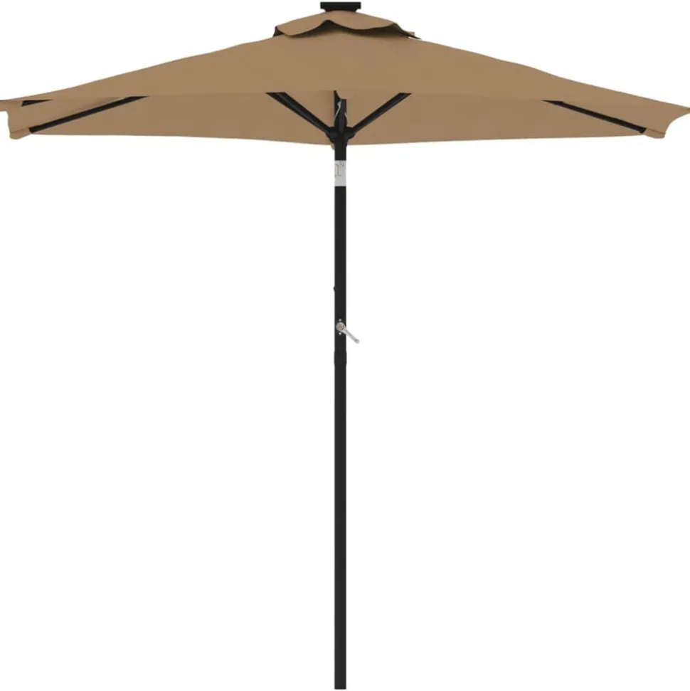 vidaXL Parasol met stalen paal 225x225x212 cm taupe