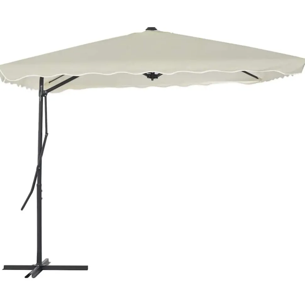 vidaXL Parasol met stalen paal 250x250 cm zandkleurig