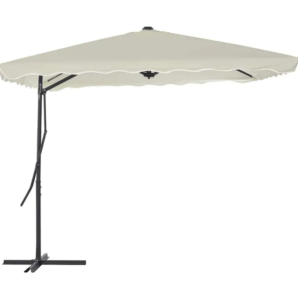 vidaXL Parasol met stalen paal 250x250 cm zandkleurig