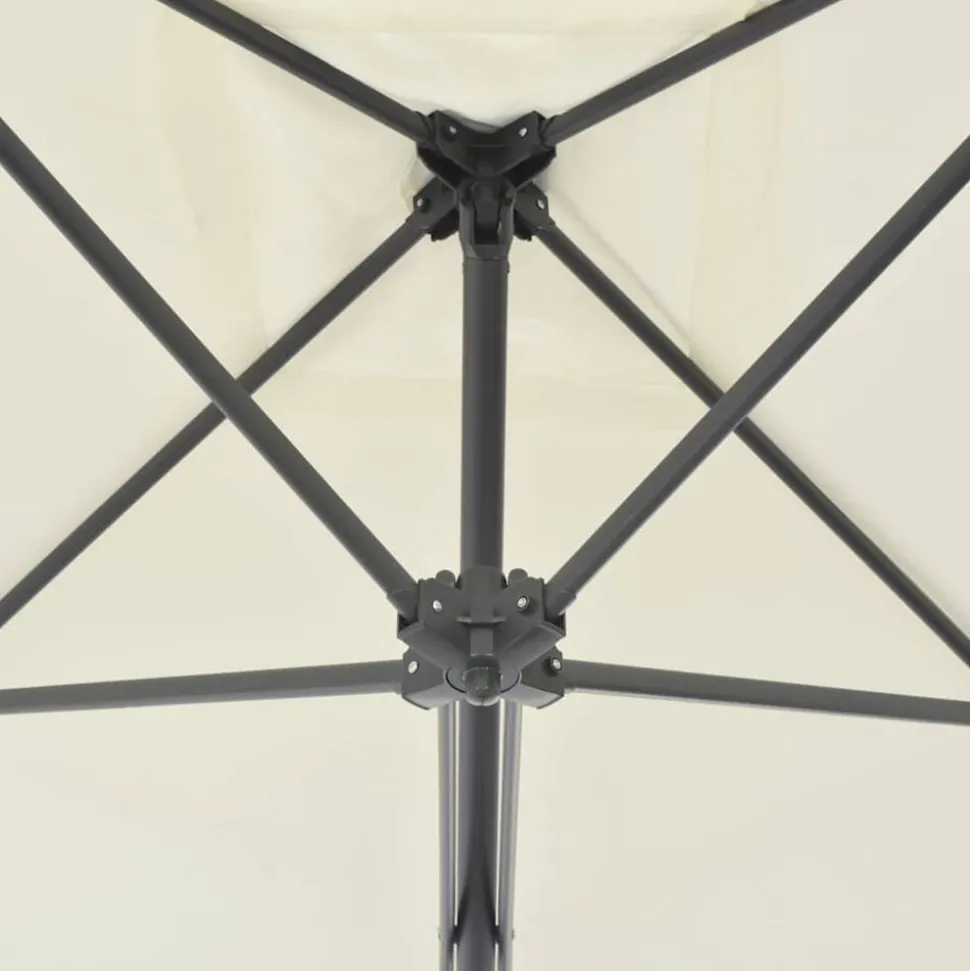 vidaXL Parasol met stalen paal 250x250 cm zandkleurig