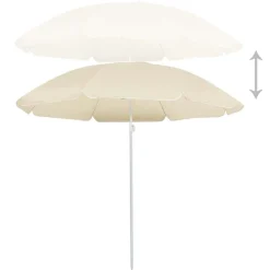 vidaXL Parasol met stalen paal 180 cm zandkleurig