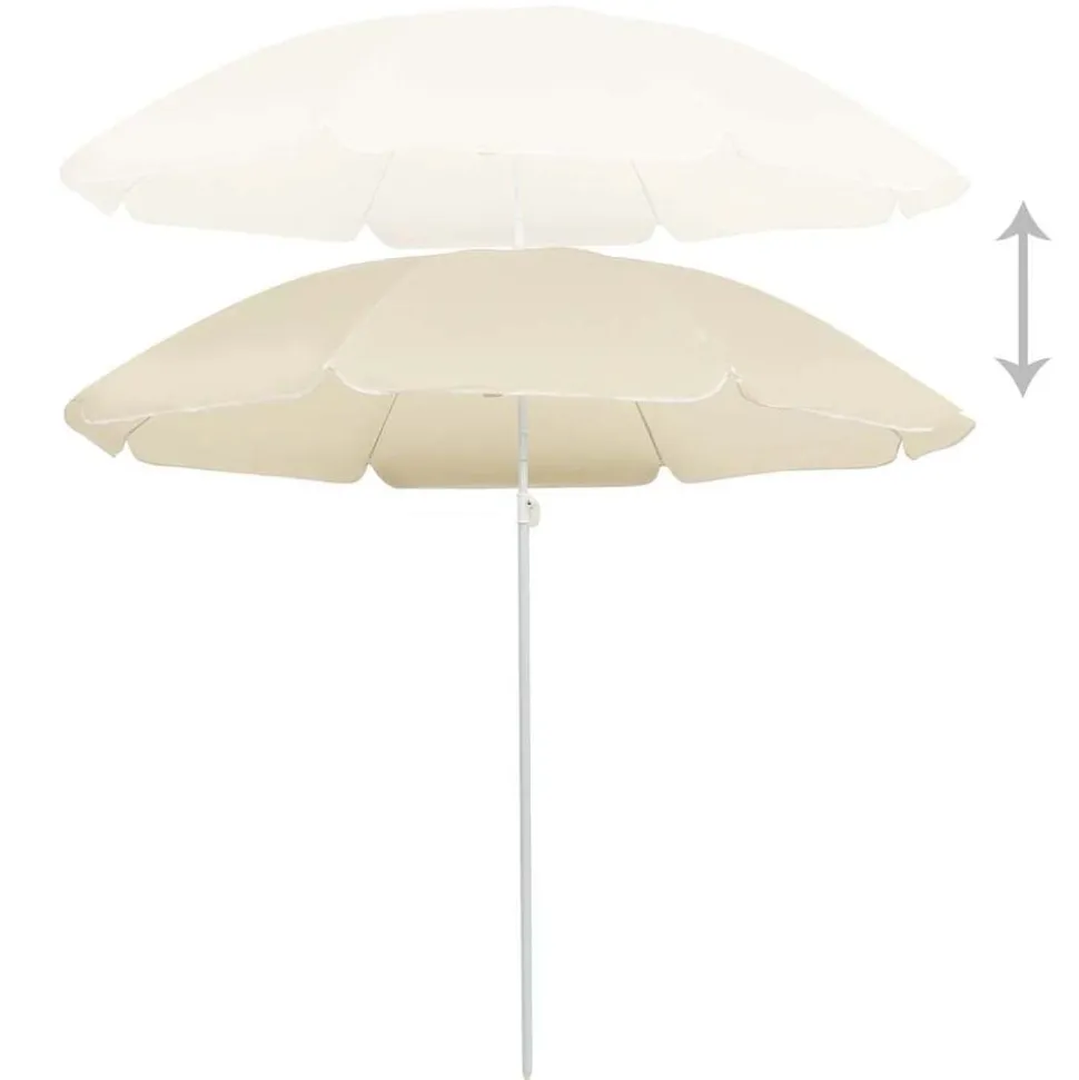 vidaXL Parasol met stalen paal 180 cm zandkleurig