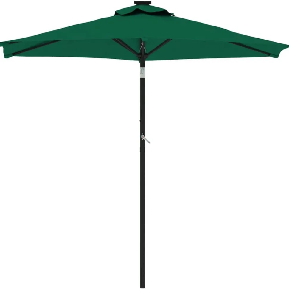 vidaXL Parasol met stalen paal 225x225x212 cm groen