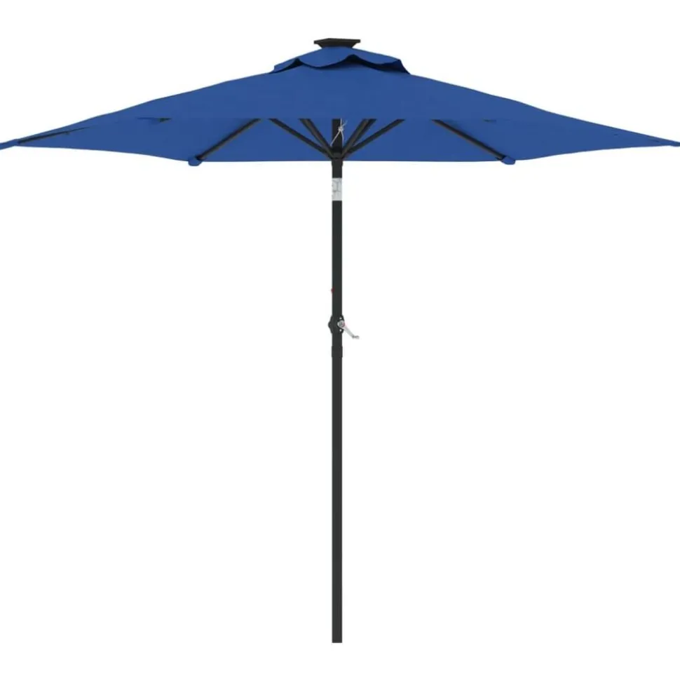 vidaXL Parasol met stalen paal 225x225x212 cm azuurblauw