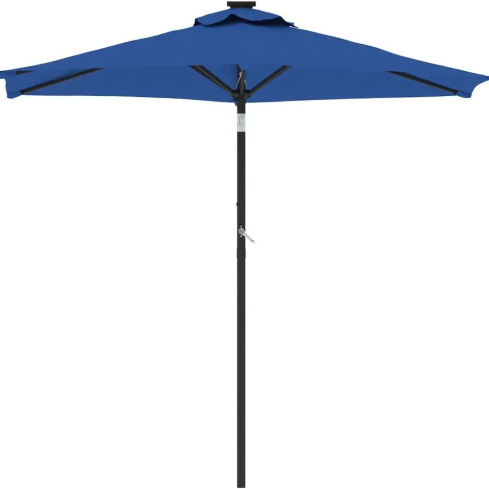 vidaXL Parasol met stalen paal 225x225x212 cm azuurblauw