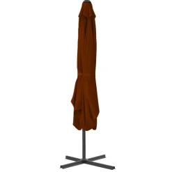 vidaXL Parasol met stalen paal 250x250x230 cm terracottakleurig