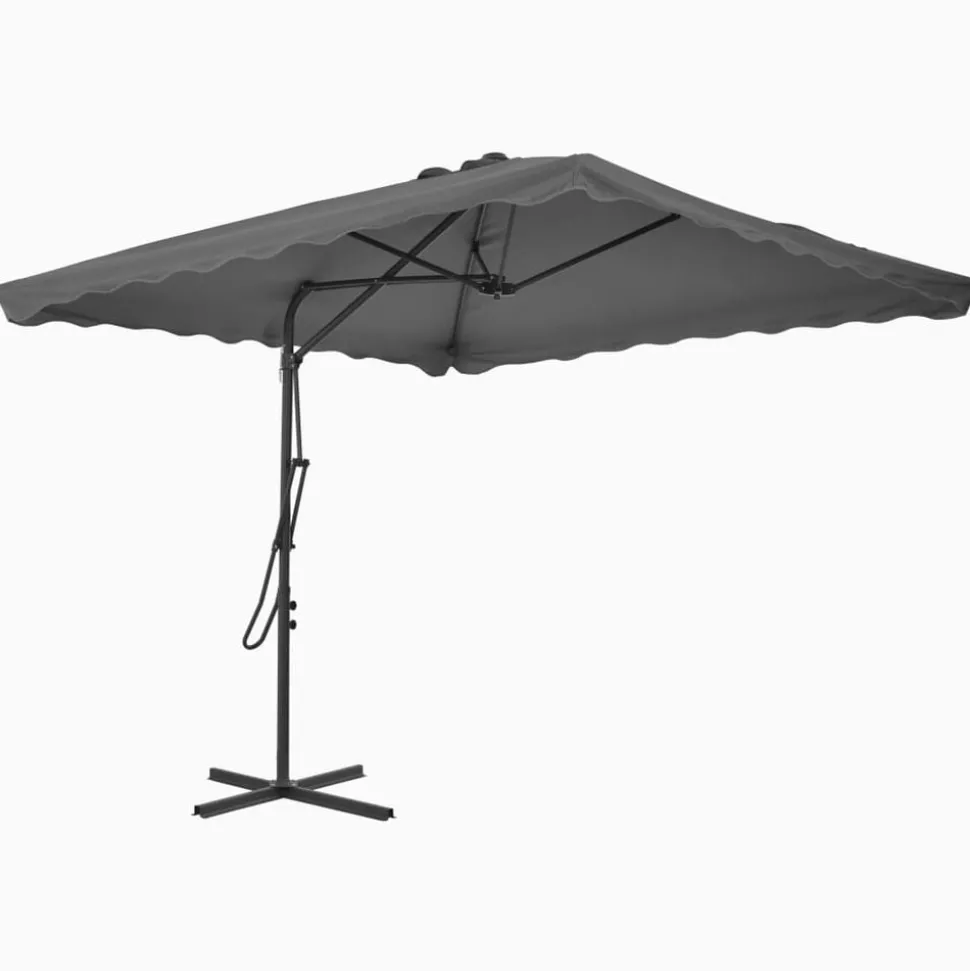 vidaXL Parasol met stalen paal 250x250 cm antraciet