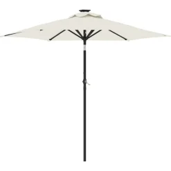 vidaXL Parasol met stalen paal 225x225x212 cm wit