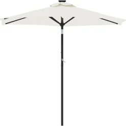 vidaXL Parasol met stalen paal 225x225x212 cm wit