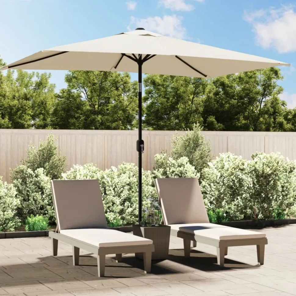 vidaXL Parasol vierhoekig zandwit 200 x 300 cm