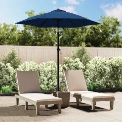 vidaXL Parasol 200x224 cm aluminium blauw