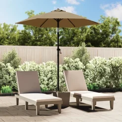 vidaXL Parasol 200x224 cm aluminium taupe