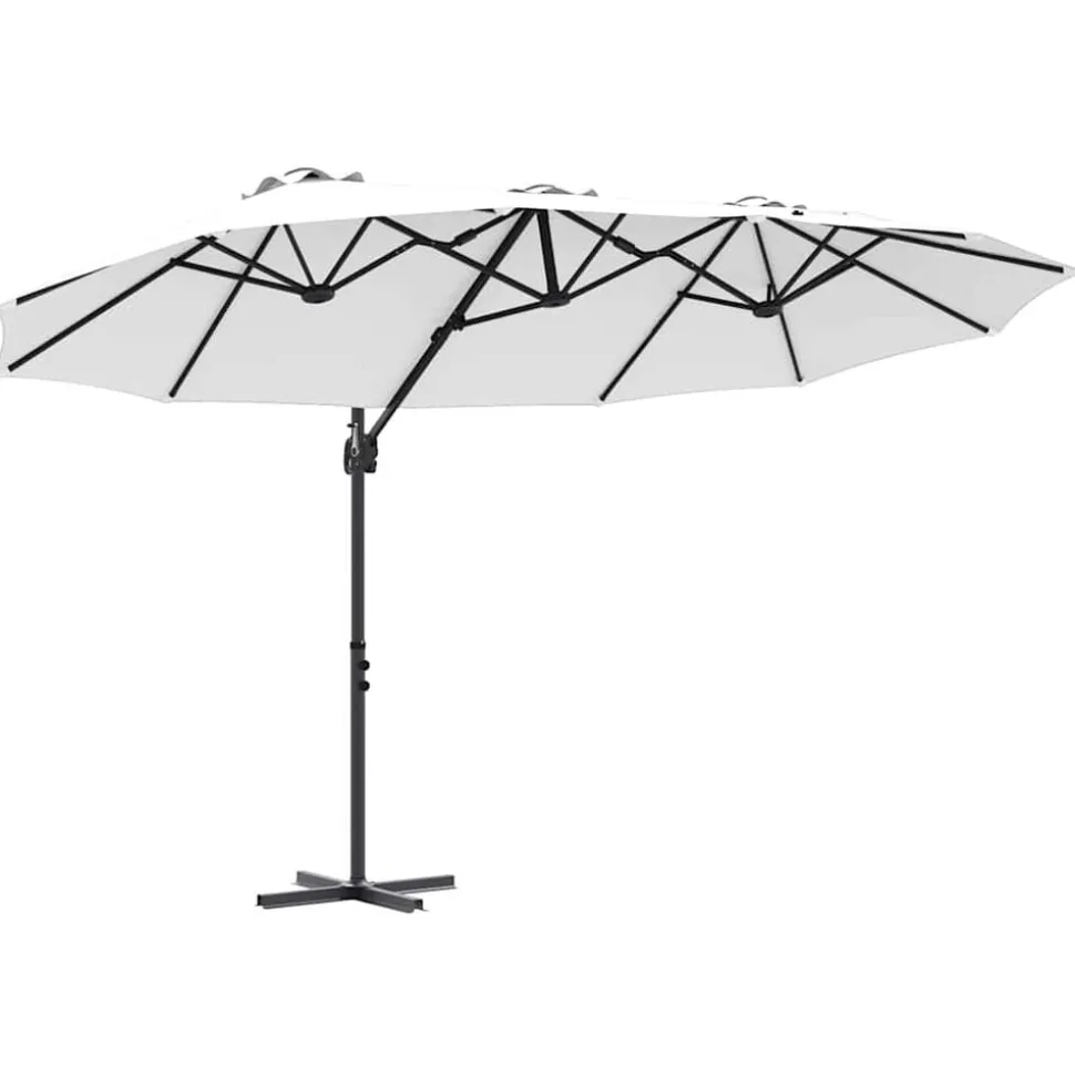 vidaXL Parasol Zand 372 x 198 x 243 cm Polyester en Aluminium